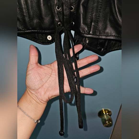 GENUINE LEATHER CORSET VICTORIAN VEST NO SIZE TAG M-L - Picture 4 of 6
